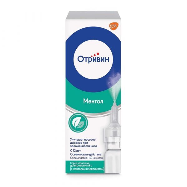 Отривин 0.1мл спрей наз.доз. №1 фл.-доз. ментол эвкалипт по цене от 229.49 руб в Москве, купить Отривин 0.1мл спрей наз.доз. №1 фл.-доз. ментол эвкалипт (Novartis consumer health s.a.) в аптеке Фармленд, инструкция по применению, отзывы