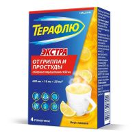 Терафлю экстра 15г пор.д/р-ра д/пр.внутр. №4 пак.  лимон (ГЛАКСО)