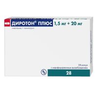 Диротон плюс 1,5мг+20мг капс.модиф.высв. №28 (ГЕДЕОН РИХТЕР)