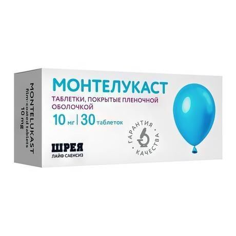 Монтелукаст 10мг таб.п/об.пл. №30 (Shreya life sciences pvt. ltd.)