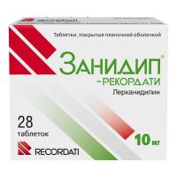 Занидип-рекордати 10мг таб.п/об.пл. №28 (РУСФИК)