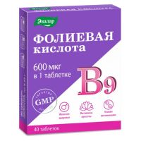 Фолиевая кислота с витаминами b12 и b6 220мг таб. №40 бад эвалар (ЭВАЛАР)