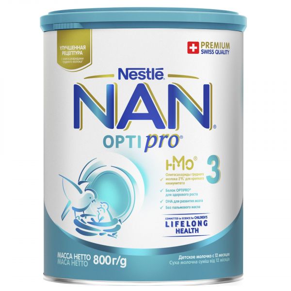 Nan (нан) молочный напиток 3 800г оптипро (Nestle swisse s.a.)