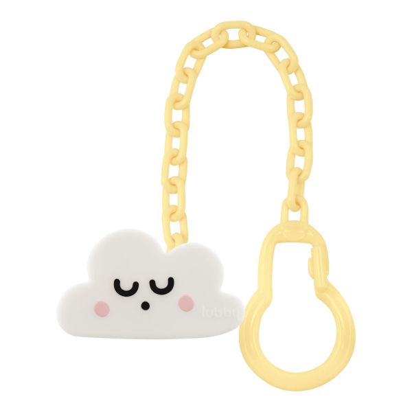 Lubby (Лабби) клипса-держатель для соски-пустышки с цепочкой облако 28403 (Gold list ag)