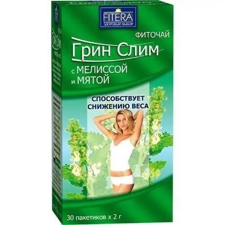 Грин слим ти 2г фиточай №30 ф/п.  мята мелисса (Фитэра ооо)