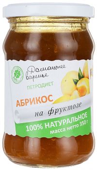 Петродиет варенье абрикосовое 350г домашнее на фруктозе (ООО "ТОРГОВЫЙ ДОМ ПЕТРОДИЕТ")