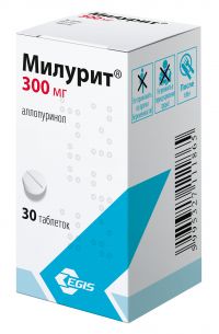 Милурит (аллопуринол) 300мг таблетки №30 (EGIS PHARMACEUTICALS PLC)