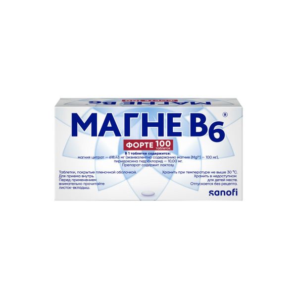 Магне b6 форте таб.п/об.пл. №100 (Opella healthcare hungary ltd)