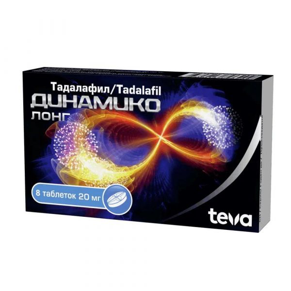Динамико лонг 20мг таб.п/об.пл. №8 (Teva pharma s.l.u.)