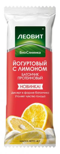 Леовит батончик протеиновый йогуртовый с лимоном 40г (ЛЕОВИТ НУТРИО ООО)