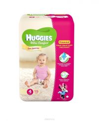 Huggies (Хаггис) подгузники ultra comfort для девочек №19 р.4 8-14кг (КИМБЕРЛИ КЛАРК)