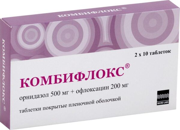 Комбифлокс 500мг+200мг таб.п/об.пл. №20 (Micro labs limited)
