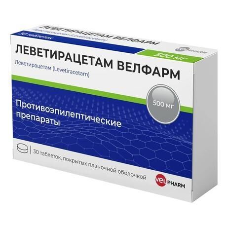 Леветирацетам 500мг таб.п/об.пл. №60 (Велфарм-м ооо)