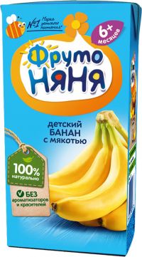 Фрутоняня нектар 200мл банан с мякотью (ЛЕБЕДЯНСКИЙ ОАО)