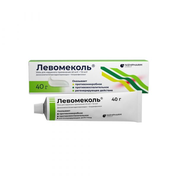 Левомеколь 40г мазь д/пр.наружн. №1 уп. (Нижфарм оао)