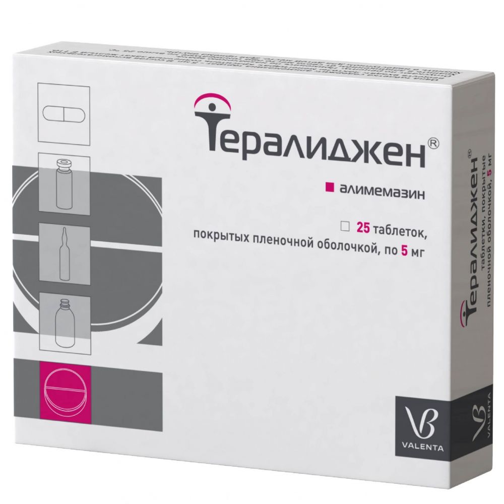Тералиджен 5мг таб.п/об.пл. №25 (Тривес ооо) - цены в Нефтекамске, купить  Тералиджен 5мг таб.п/об.пл. №25 в аптеке Фармленд, инструкция по  применению, отзывы