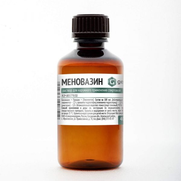 Меновазин 40мл р-р спирт.д/пр.наружн. №1 фл. (Самарамедпром оао)