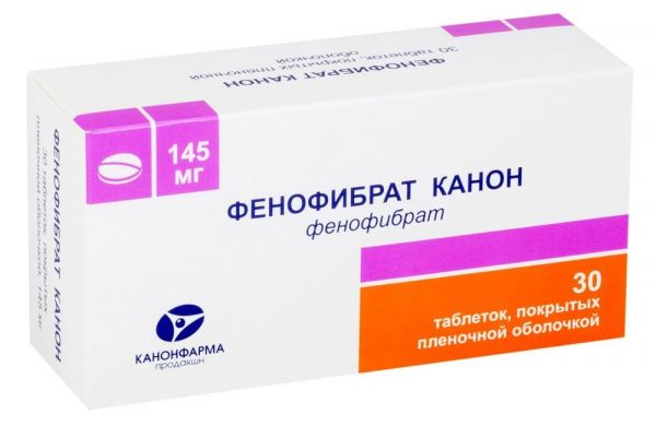 Фенофибрат 145мг таб.п/об.пл. №30 (Канонфарма продакшн зао)