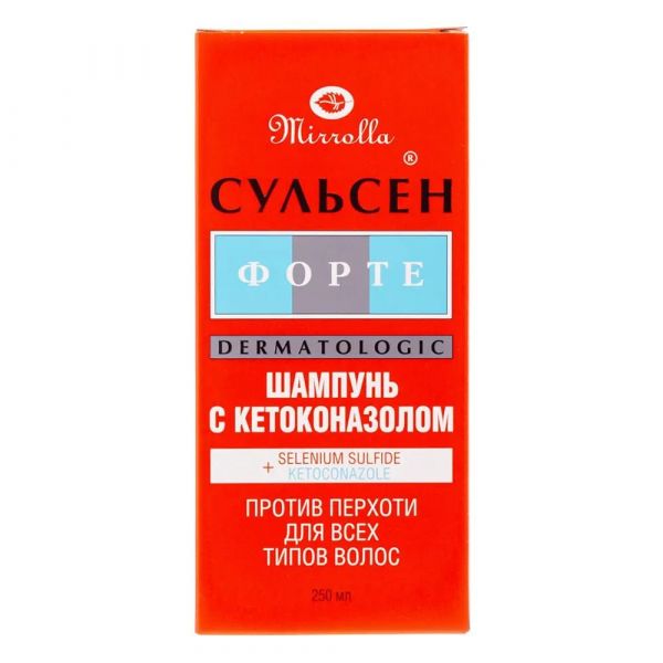 Сульсен форте 2% 250мл шампунь кетоконазол (Мирролла ооо)