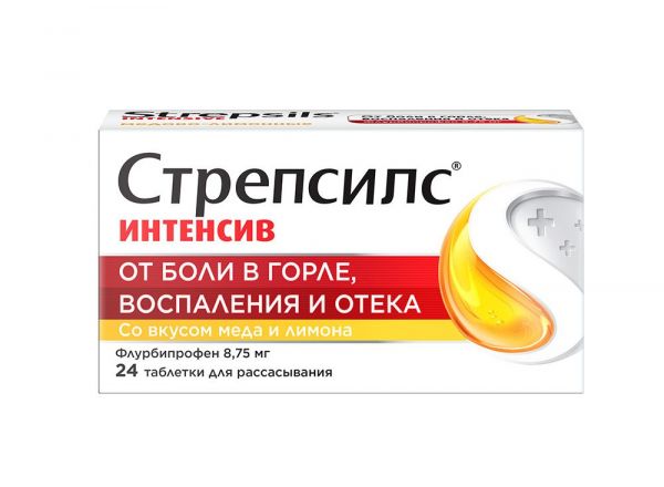 Стрепсилс интенсив таблетки для рассасывания №24 мед лимон (Reckitt benckiser healthcare international ltd.)