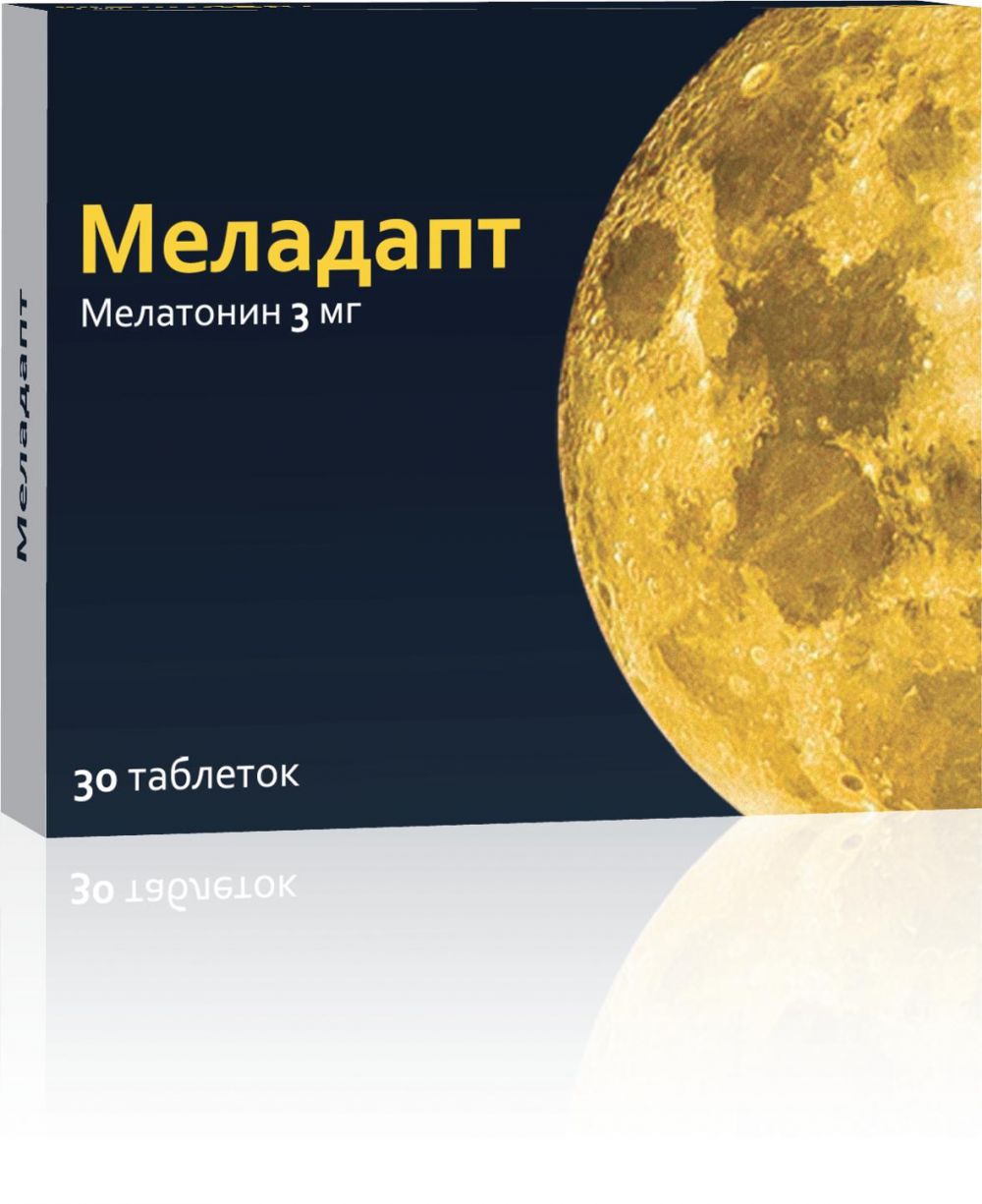 Меладапт 3мг таб.п/об.пл. №30 по цене от 635.78 руб в Иглино, купить  Меладапт 3мг таб.п/об.пл. №30 (Озон ооо) в аптеке Фармленд, инструкция по  применению, отзывы