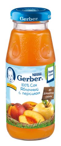 Gerber (Гербер) сок 175мл яблоко персик (GERBER PRODUCTS COMPANY)