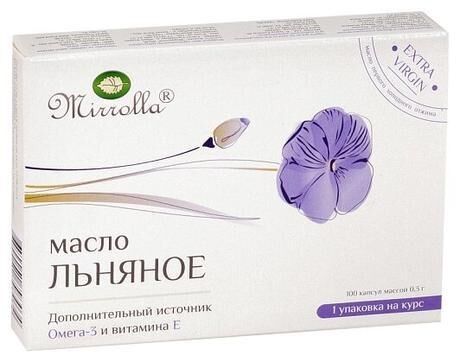 Масло льна 300мг капс. №100 (Мирролла ооо)