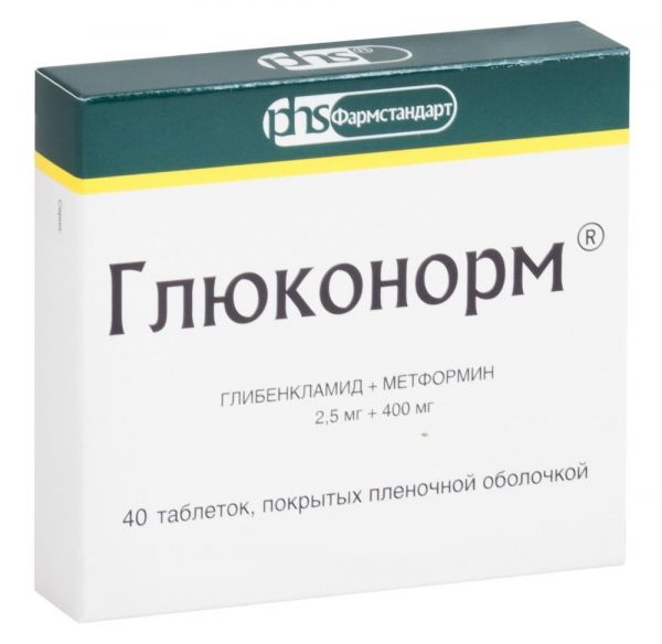 Глюконорм 2,5мг+400мг таб.п/об. №40 (M.j.biopharm/ фармстандарт-томскхимфарм оао [томск])