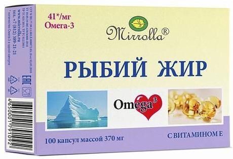 Рыбий жир капс. №100 витамин е (Мирролла ооо)