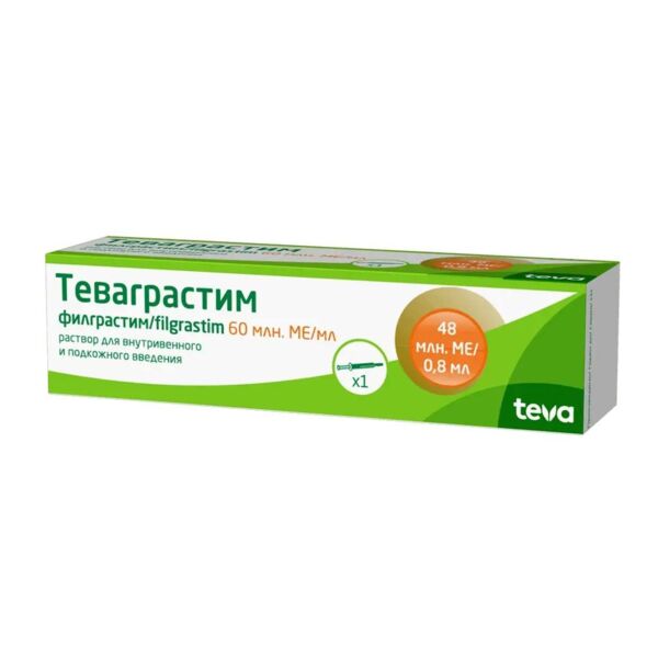 Теваграстим 60млн. ме/мл 0,8мл р-р д/ин. №1 шприц (Teva pharmaceutical industries ltd.)