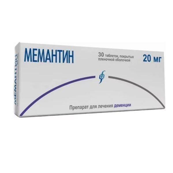 Мемантин 20мг таб.п/об.пл. №30 (Изварино фарма ооо)