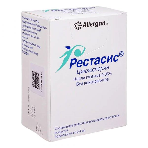 Рестасис 0.05% 0.4мл капли глазн. №30 фл.полим. (Allergan sales llc)