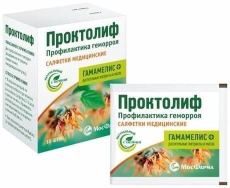 Проктолиф салфетки медицинские №10 (Московская фармацевтическая фабрика зао)