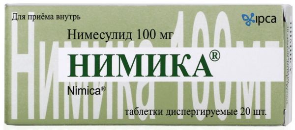Нимика 100мг таб.дисп. №20 (Ipca laboratories ltd.)