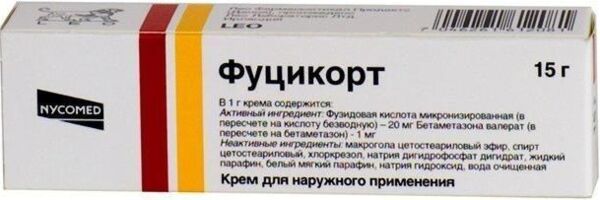 Фуцикорт 15г крем д/пр.наружн. №1 туба (Leo laboratories limited)