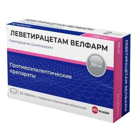 Леветирацетам 250мг таб.п/об.пл. №30 (Велфарм-м ооо)