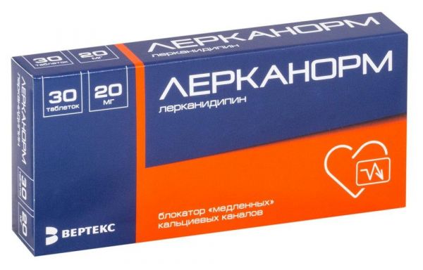 Лерканорм 20мг таб.п/об.пл. №30 (Вертекс ао)