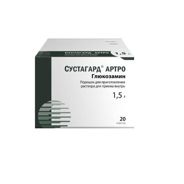 Сустагард артро 1,5г пор.д/р-ра д/пр.внутр. №20 пак. (Фармакор продакшн ооо)