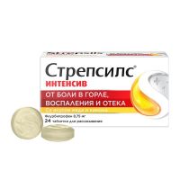 Стрепсилс интенсив таб.д/рассас. №24 мед лимон (РЕКИТТ БЕНКИЗЕР)