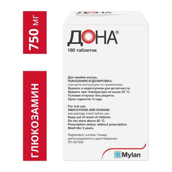 Дона 750мг таб.п/об.пл. №180 (Madaus gmbh)