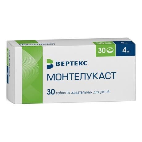 Монтелукаст 4мг таб.жев. №30 (Вертекс ао)