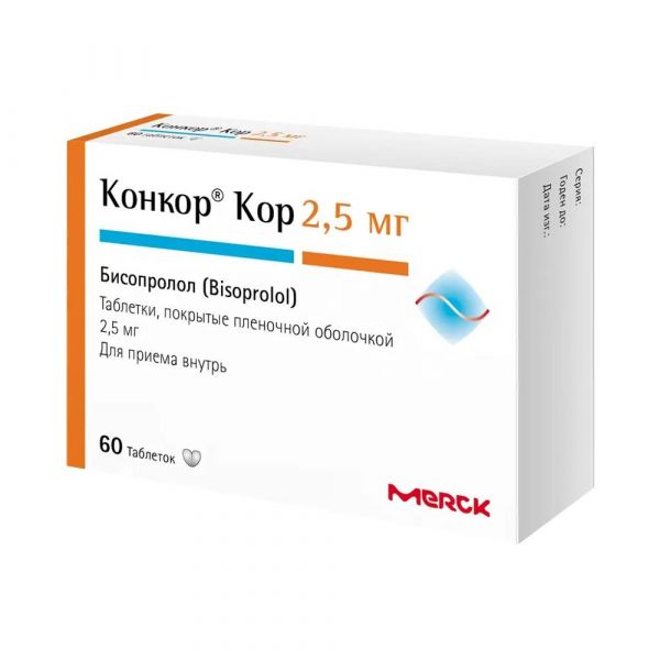 Конкор кор 2,5мг таб.п/об.пл. №60 (Нанолек ооо)