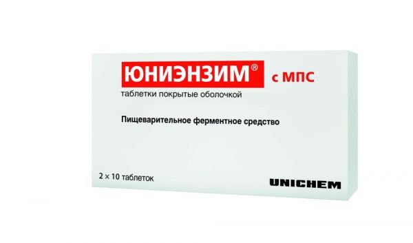 Юниэнзим с мпс таб.п/об. №20 (Unichem laboratories ltd.)