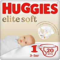 Huggies (Хаггис) подгузники elite soft №20 р.1 3-5кг (КИМБЕРЛИ-КЛАРК ООО)